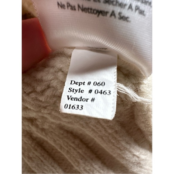 Eddie Bauer Wool Blend Cardigan Sweater Wood Toggle Buttons Cream Large Hood - Picture 8 of 9